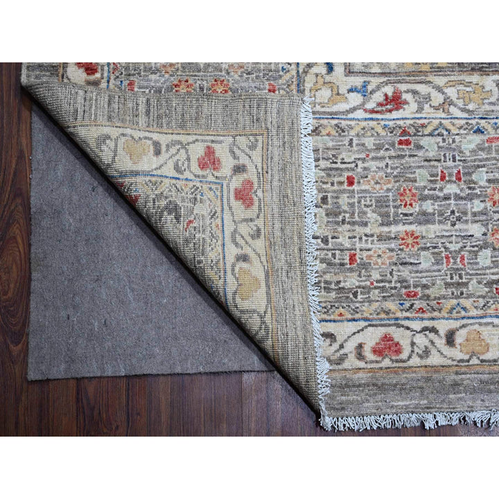 12'3" x 15'5" New Hand Knotted Grey Wool Rectangle Oriental Rug - MOA10288870