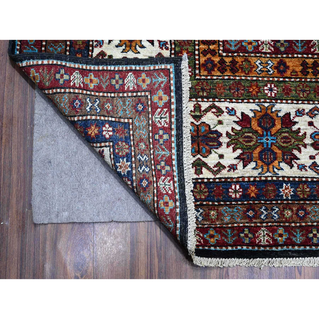 9'1" x 12'1" New Hand Knotted Black Wool Rectangle Oriental Rug - MOA10289104