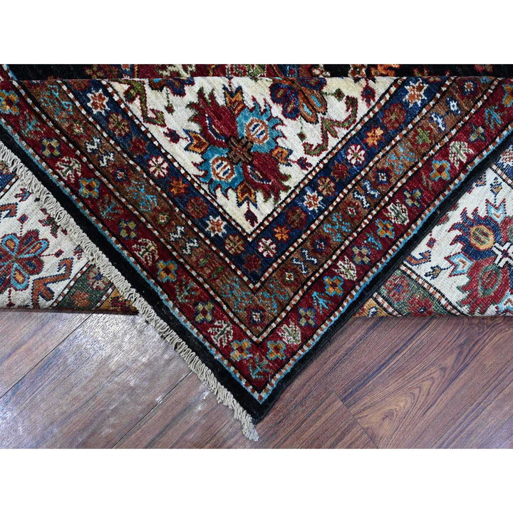 9'1" x 12'1" New Hand Knotted Black Wool Rectangle Oriental Rug - MOA10289104