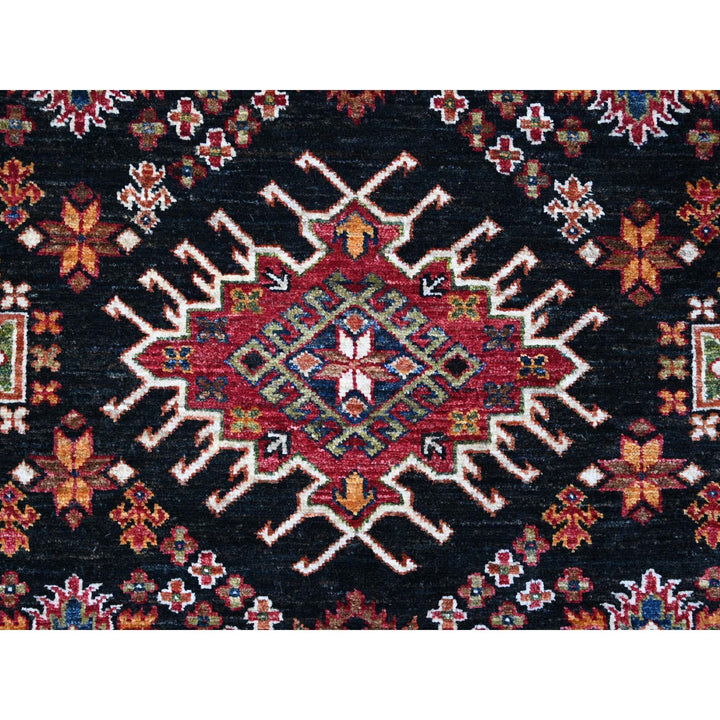 9'1" x 12'1" New Hand Knotted Black Wool Rectangle Oriental Rug - MOA10289104