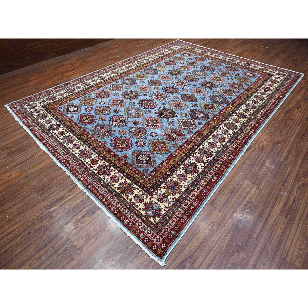 8'11" x 12'6" New Hand Knotted Grey Wool Rectangle Oriental Rug - MOA10289133