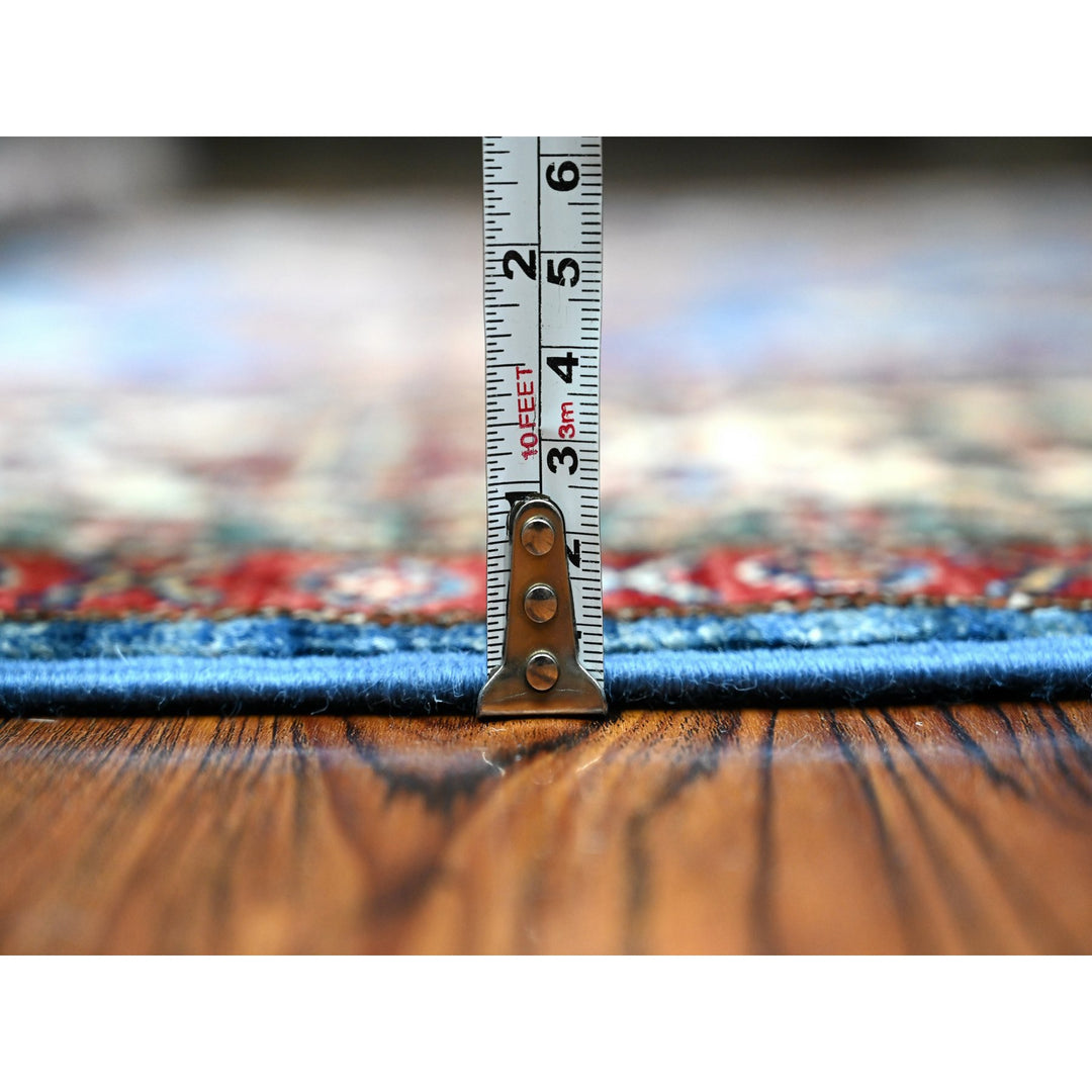 5'11" x 5'11" New Hand Knotted Blue Wool Square Oriental Rug - MOA10289213