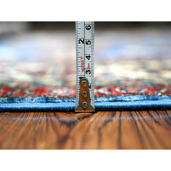 5'11" x 5'11" New Hand Knotted Blue Wool Square Oriental Rug - MOA10289213