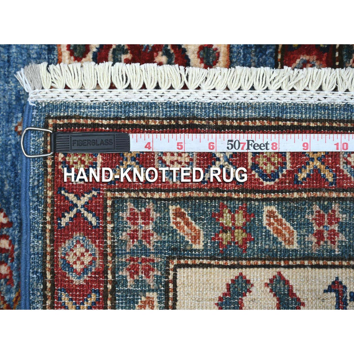 5'11" x 5'11" New Hand Knotted Blue Wool Square Oriental Rug - MOA10289213