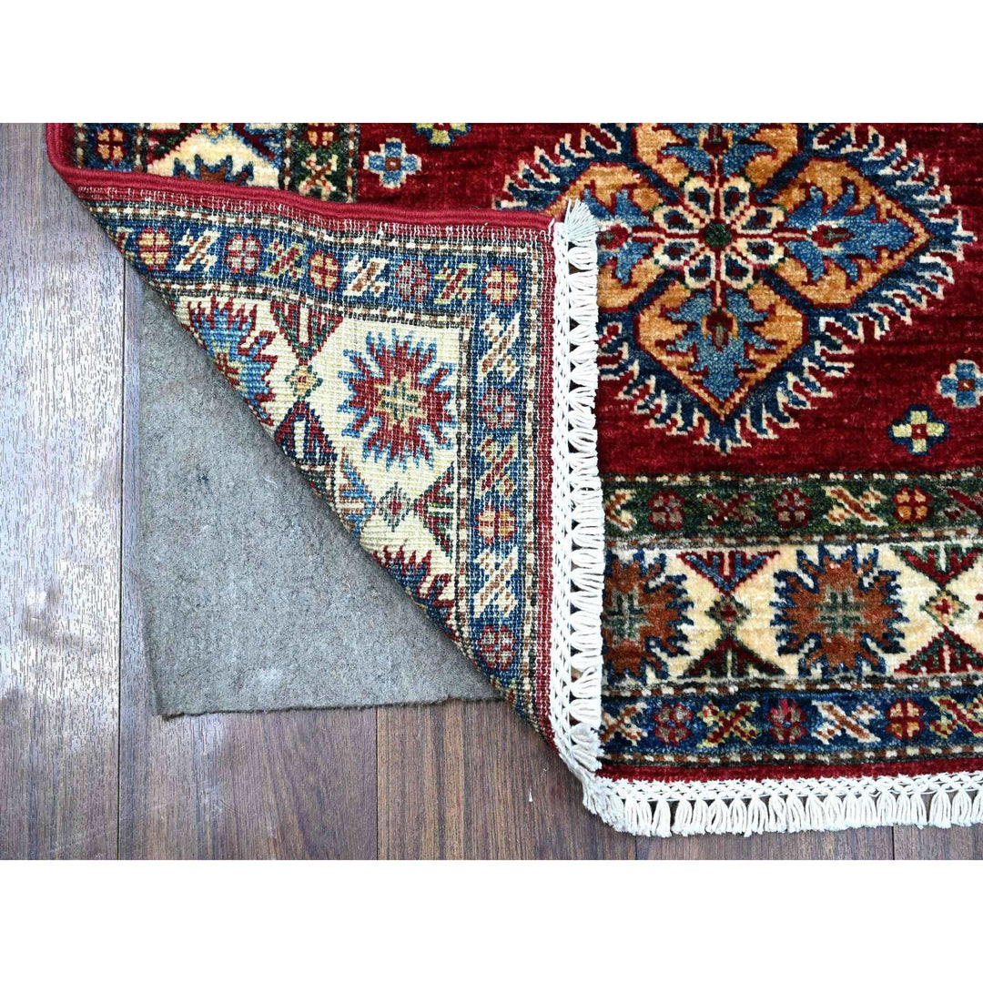 2'8" x 7'0" New Hand Knotted Red Wool Runner Oriental Rug - MOA10289216