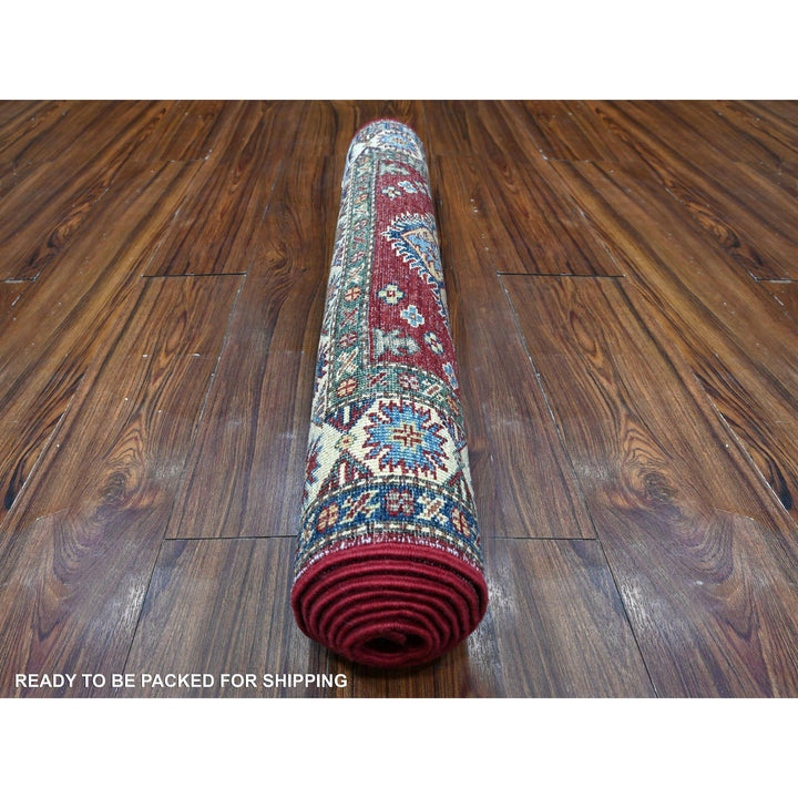 2'8" x 7'0" New Hand Knotted Red Wool Runner Oriental Rug - MOA10289216