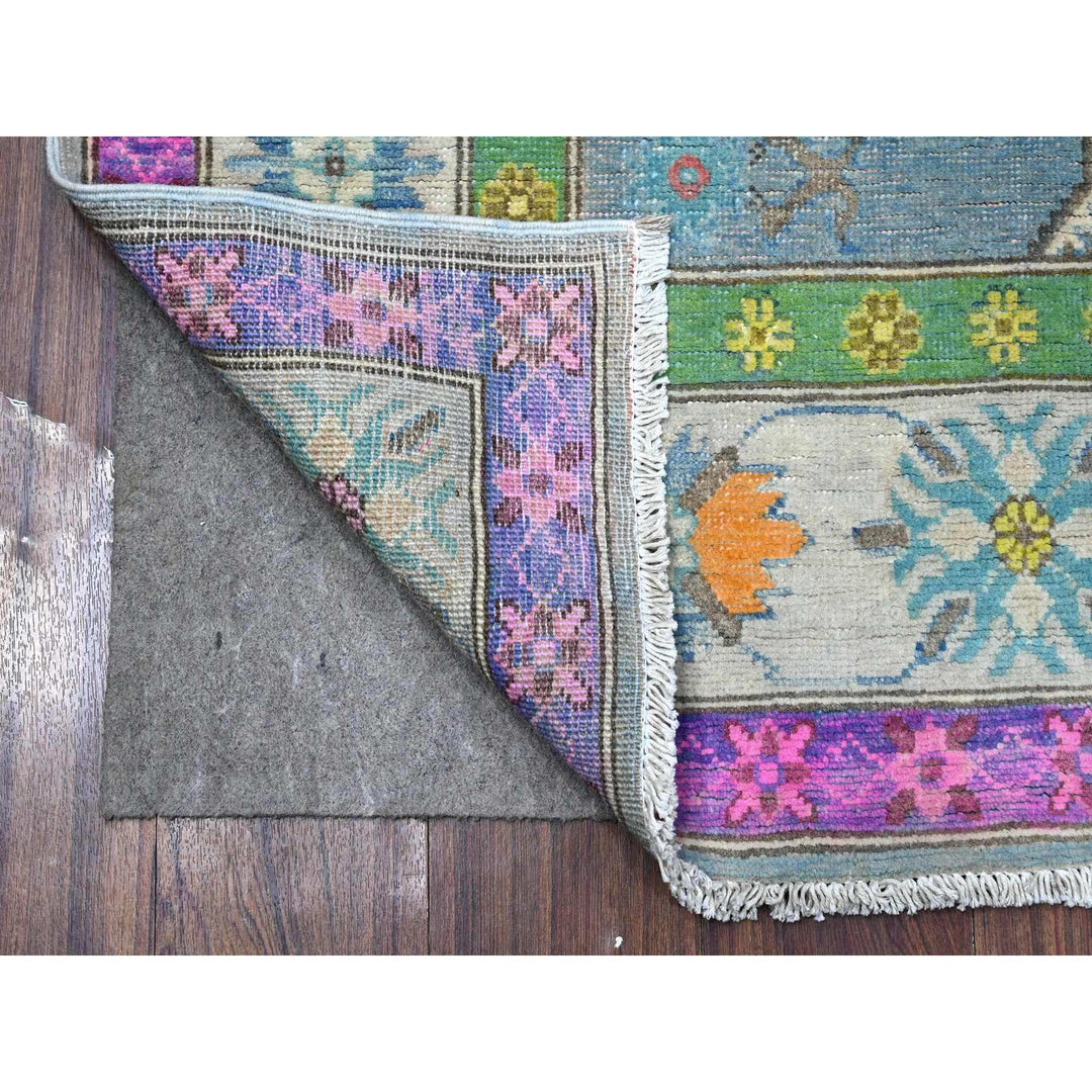 5'0" x 6'5" New Hand Knotted Blue Wool Rectangle Oriental Rug - MOA10289227