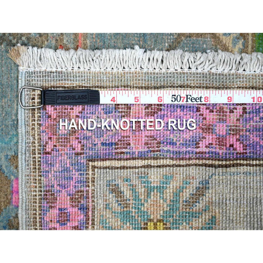 5'0" x 6'5" New Hand Knotted Blue Wool Rectangle Oriental Rug - MOA10289227