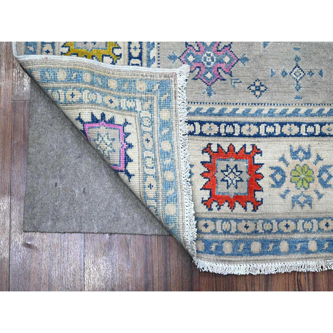 4'11" x 6'4" New Hand Knotted Grey Wool Rectangle Oriental Rug - MOA10289229