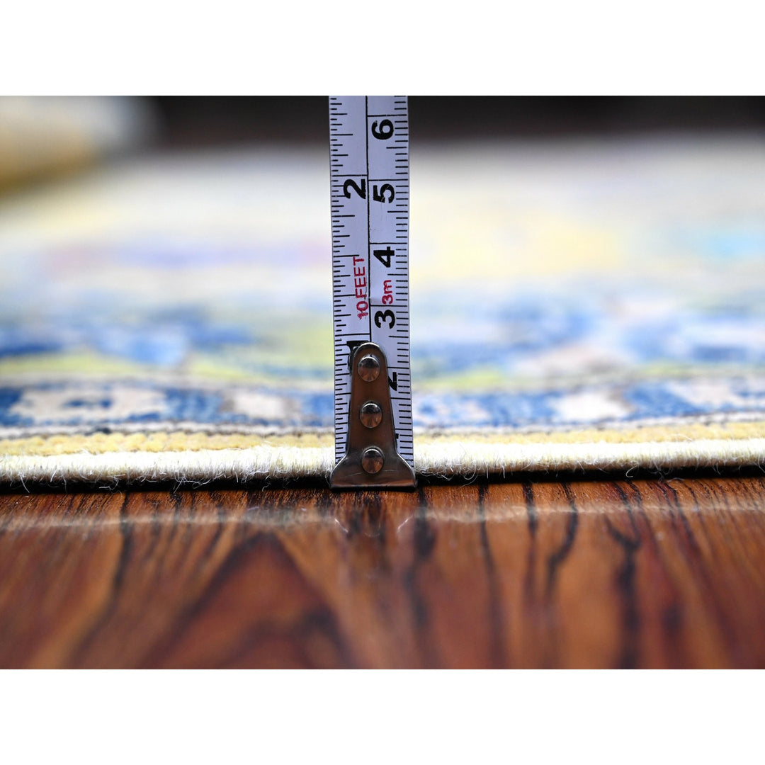 5'0" x 6'9" New Hand Knotted Yellow Wool Rectangle Oriental Rug - MOA10289231