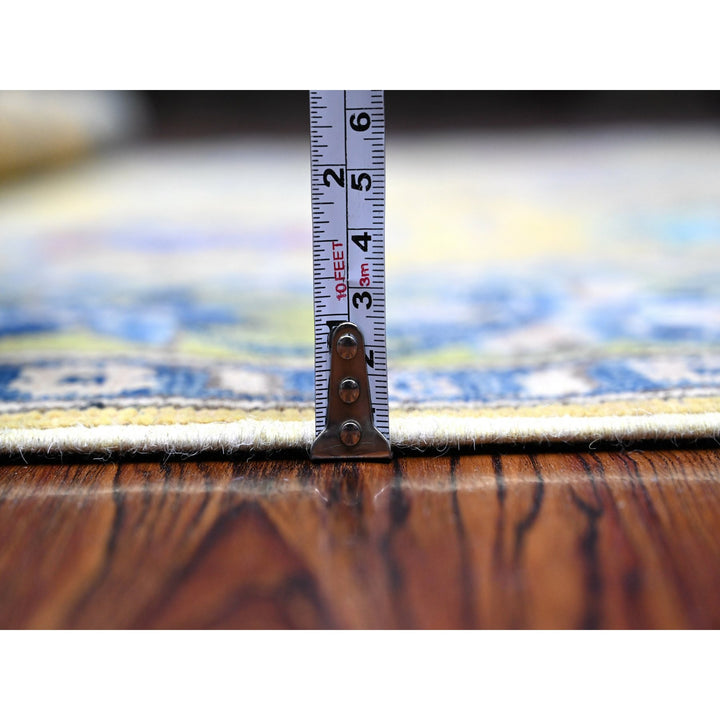 5'0" x 6'9" New Hand Knotted Yellow Wool Rectangle Oriental Rug - MOA10289231