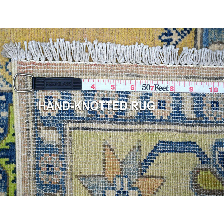 5'0" x 6'9" New Hand Knotted Yellow Wool Rectangle Oriental Rug - MOA10289231