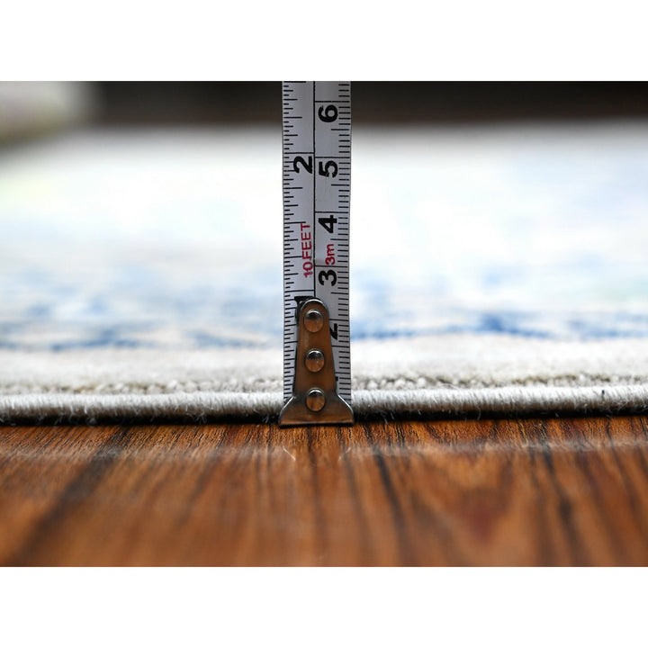 4'9" x 6'9" New Hand Knotted Grey Wool Rectangle Oriental Rug - MOA10289238