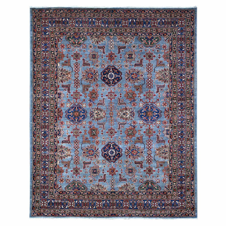 8'0" x 9'10" New Hand Knotted Grey Wool Rectangle Oriental Rug - MOA10289294