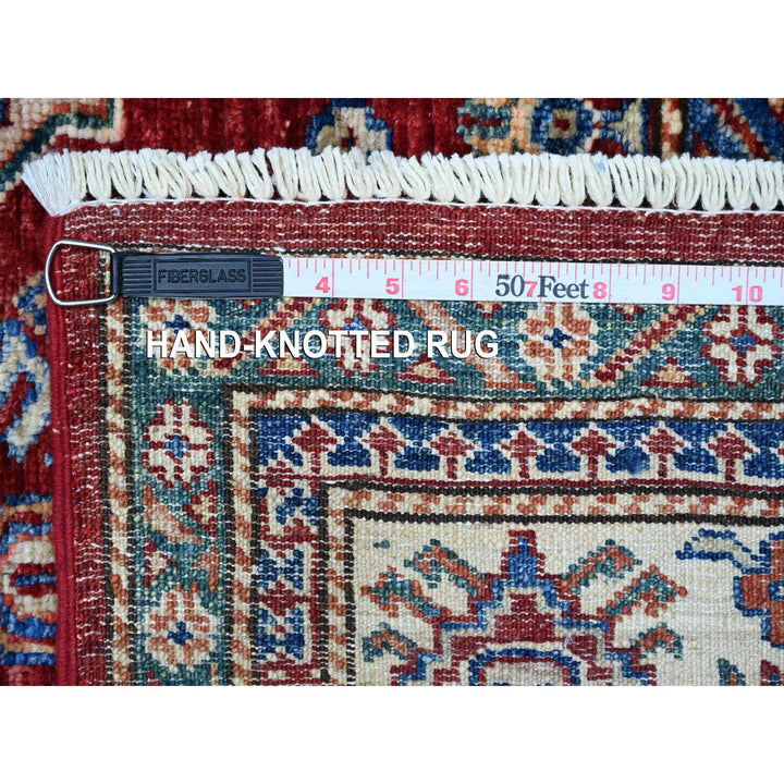 6'1" x 9'3" New Hand Knotted Red Wool Rectangle Oriental Rug - MOA10289301