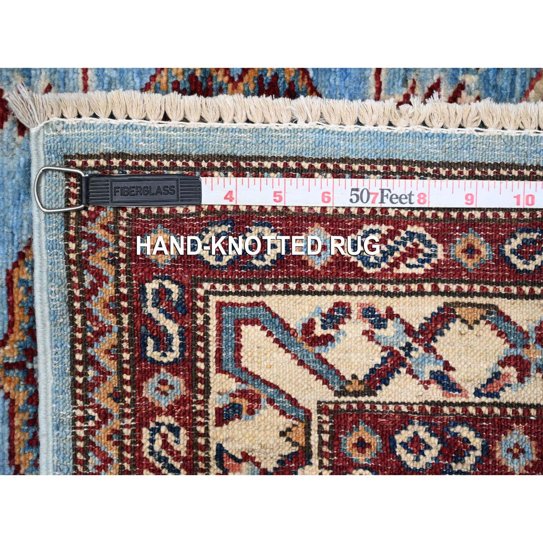 2'9" x 8'8" New Hand Knotted Blue Wool Runner Oriental Rug - MOA10289311