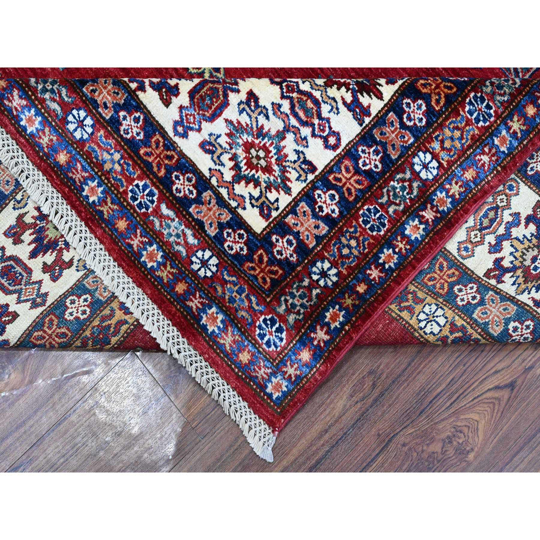 9'1" x 11'9" New Hand Knotted Red Wool Rectangle Oriental Rug - MOA10289327