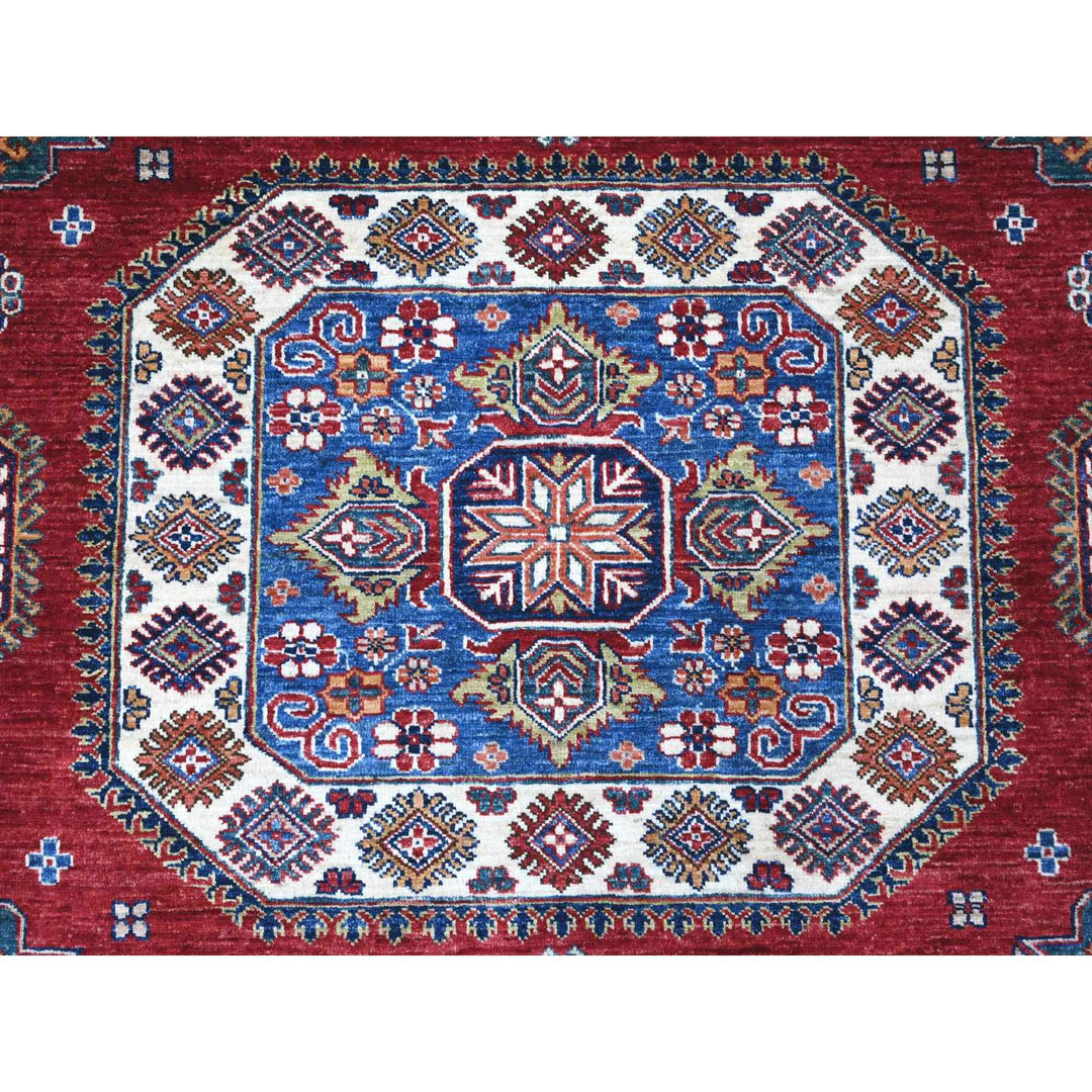 9'1" x 11'9" New Hand Knotted Red Wool Rectangle Oriental Rug - MOA10289327