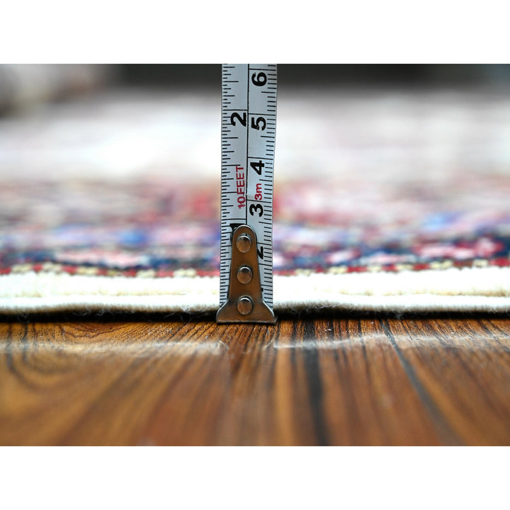 6'1" x 8'8" New Hand Knotted Ivory Wool Rectangle Oriental Rug - MOA10289329