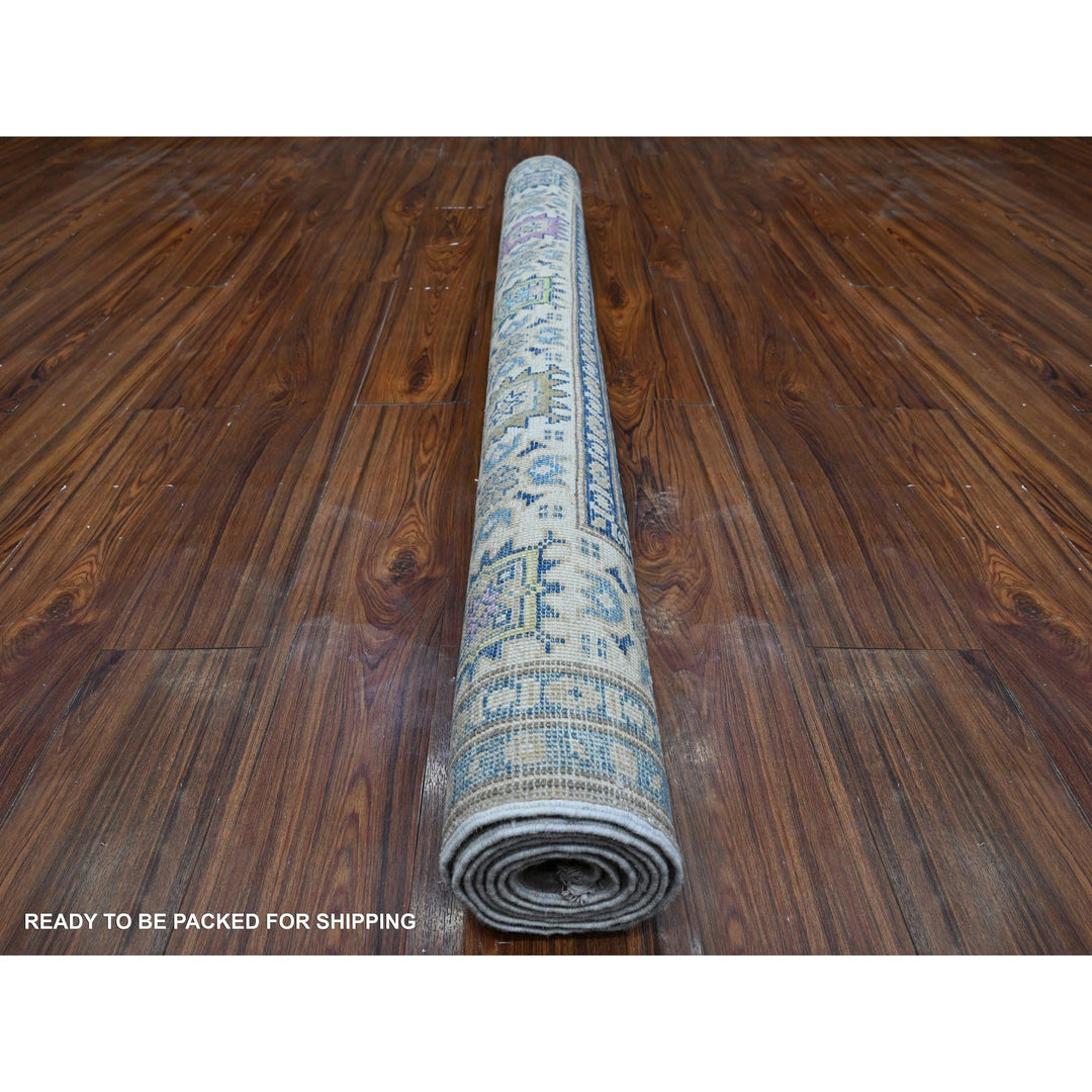 4'11" x 6'8" New Hand Knotted Grey Wool Rectangle Oriental Rug - MOA10289340