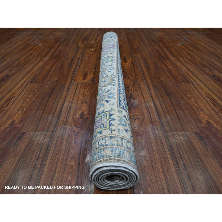 4'11" x 6'8" New Hand Knotted Grey Wool Rectangle Oriental Rug - MOA10289340