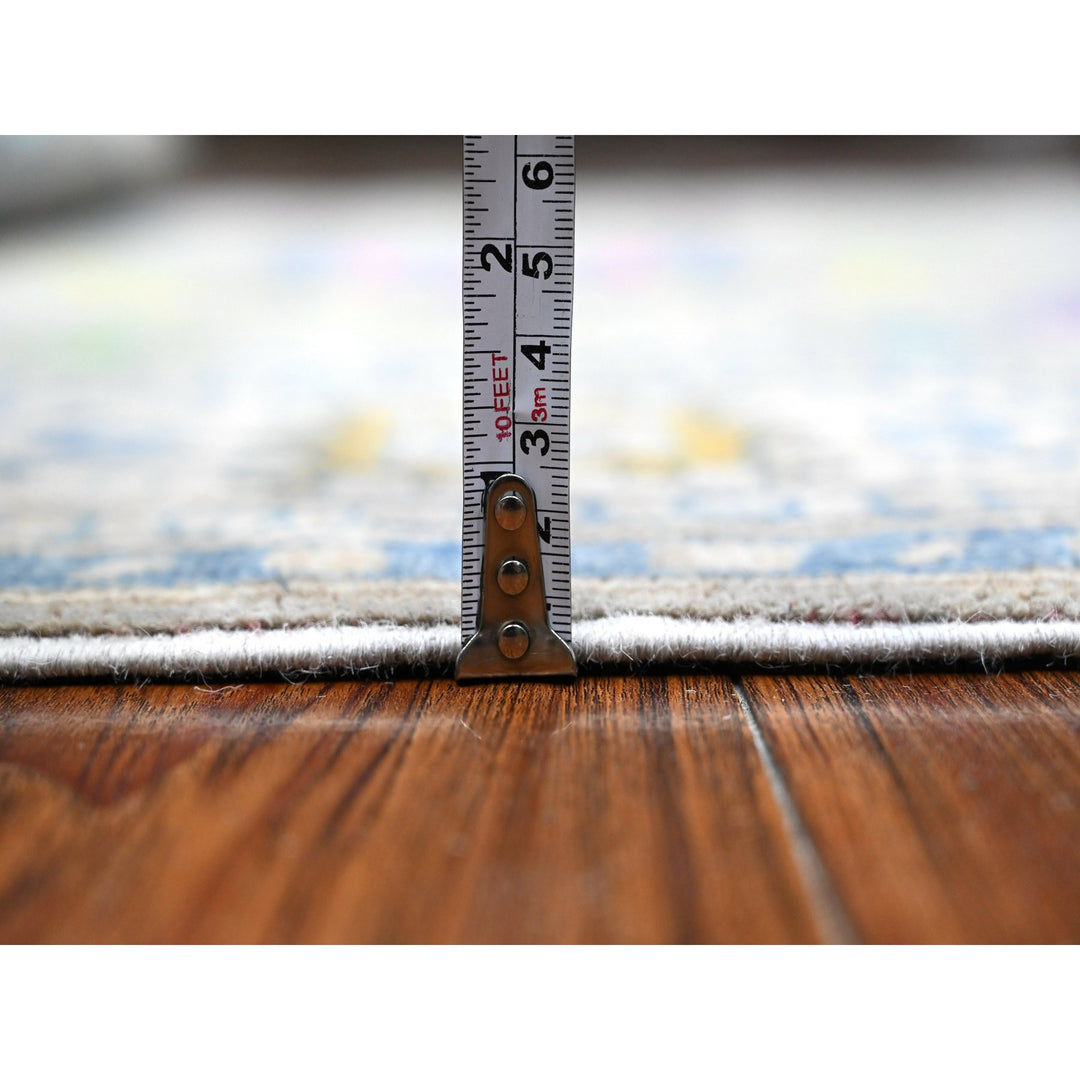 4'11" x 6'8" New Hand Knotted Grey Wool Rectangle Oriental Rug - MOA10289340