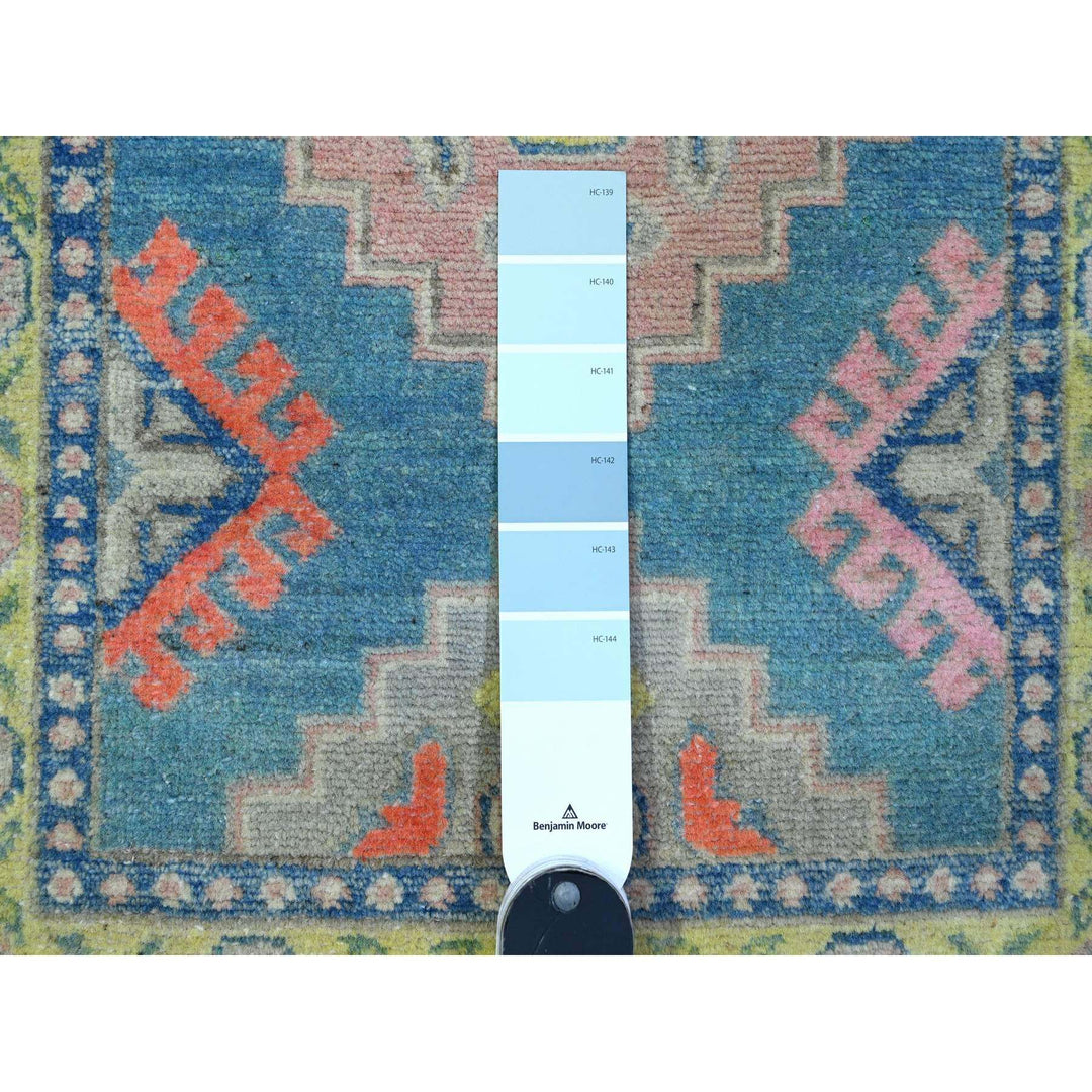 1'11" x 2'8" New Hand Knotted Blue Wool Rectangle Oriental Rug - MOA10289389