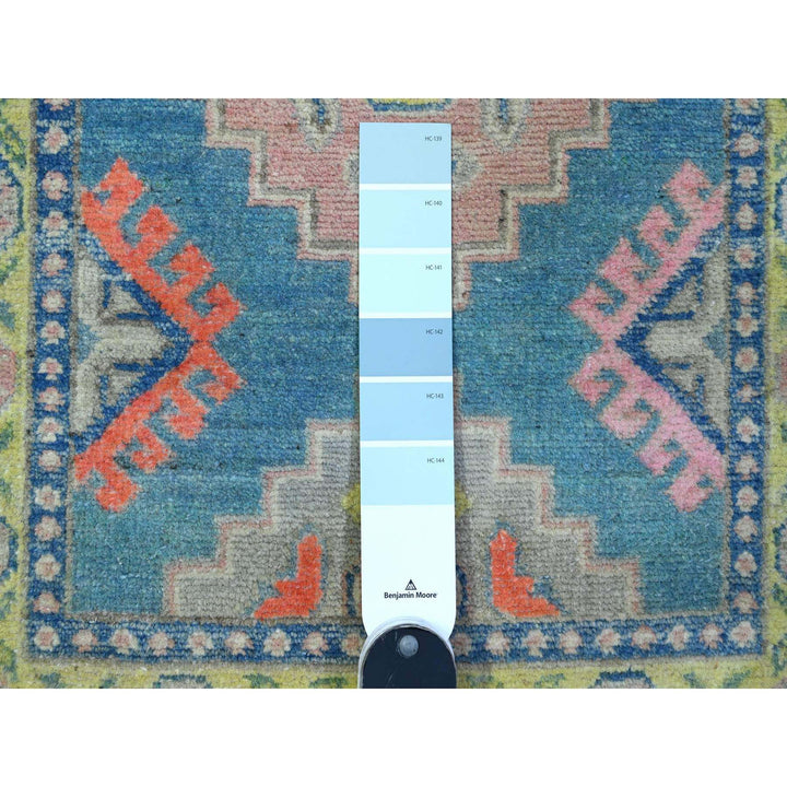 1'11" x 2'8" New Hand Knotted Blue Wool Rectangle Oriental Rug - MOA10289389