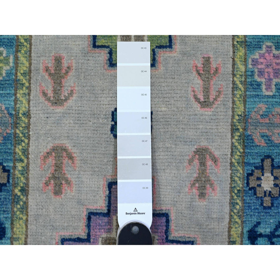 1'10" x 2'11" New Hand Knotted Grey Wool Rectangle Oriental Rug - MOA10289390