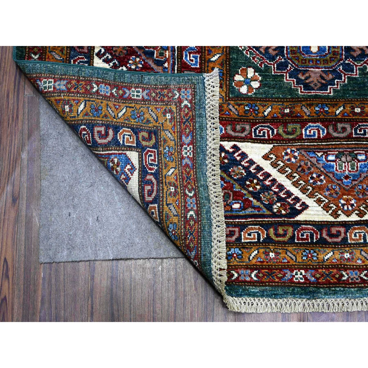 8'3" x 9'11" New Hand Knotted Green Wool Rectangle Oriental Rug - MOA10289421