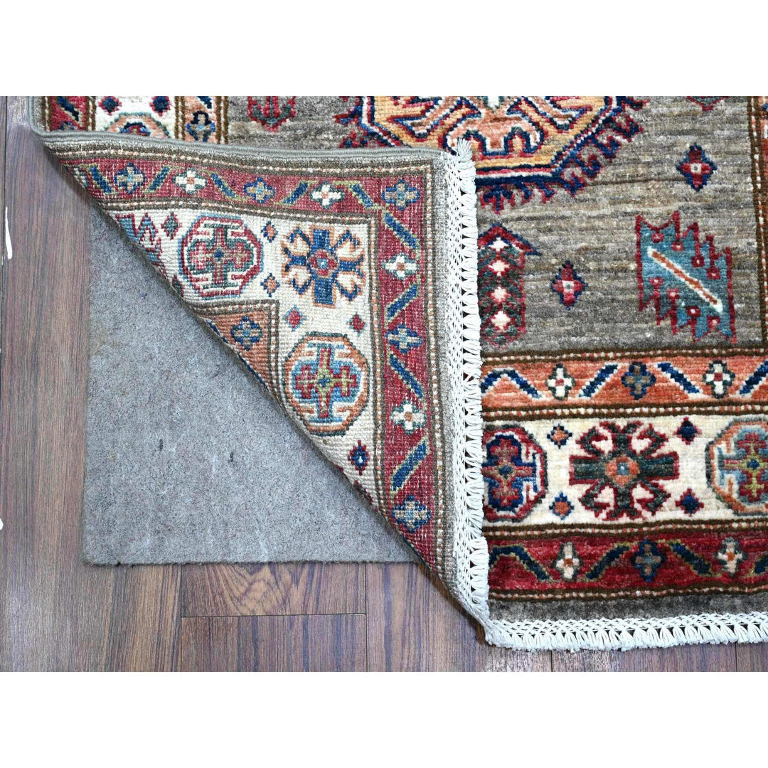 2'8" x 20'10" New Hand Knotted Grey Wool Runner Oriental Rug - MOA10289432