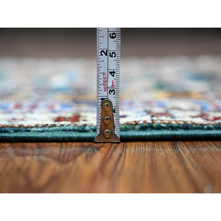 1'11" x 5'8" New Hand Knotted Green Wool Runner Oriental Rug - MOA10289437