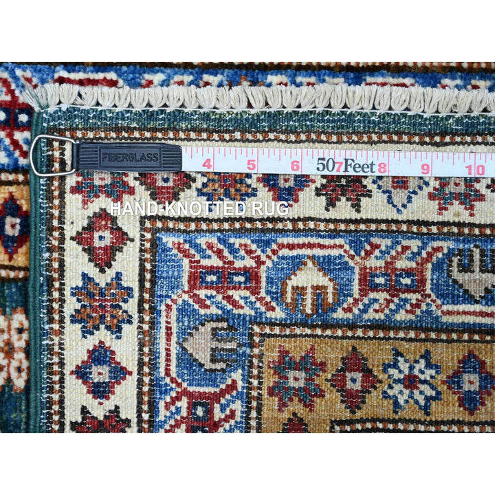 1'11" x 5'9" New Hand Knotted Green Wool Runner Oriental Rug - MOA10289441