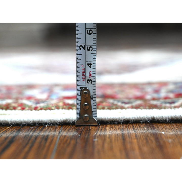 2'7" x 10'7" New Hand Knotted Ivory Wool Runner Oriental Rug - MOA10289561