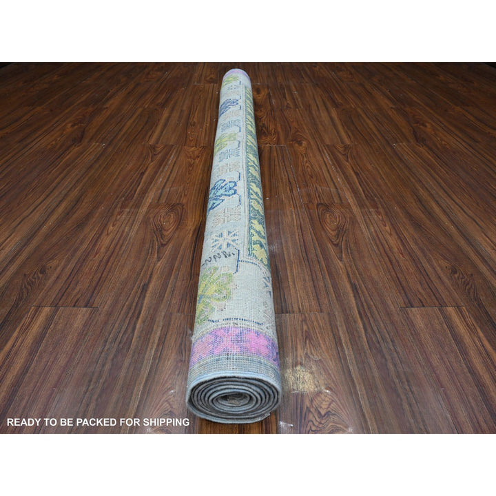 5'10" x 8'10" New Hand Knotted Grey Wool Rectangle Oriental Rug - MOA10289610