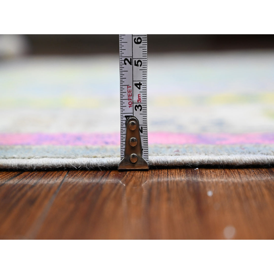 5'10" x 8'10" New Hand Knotted Grey Wool Rectangle Oriental Rug - MOA10289610