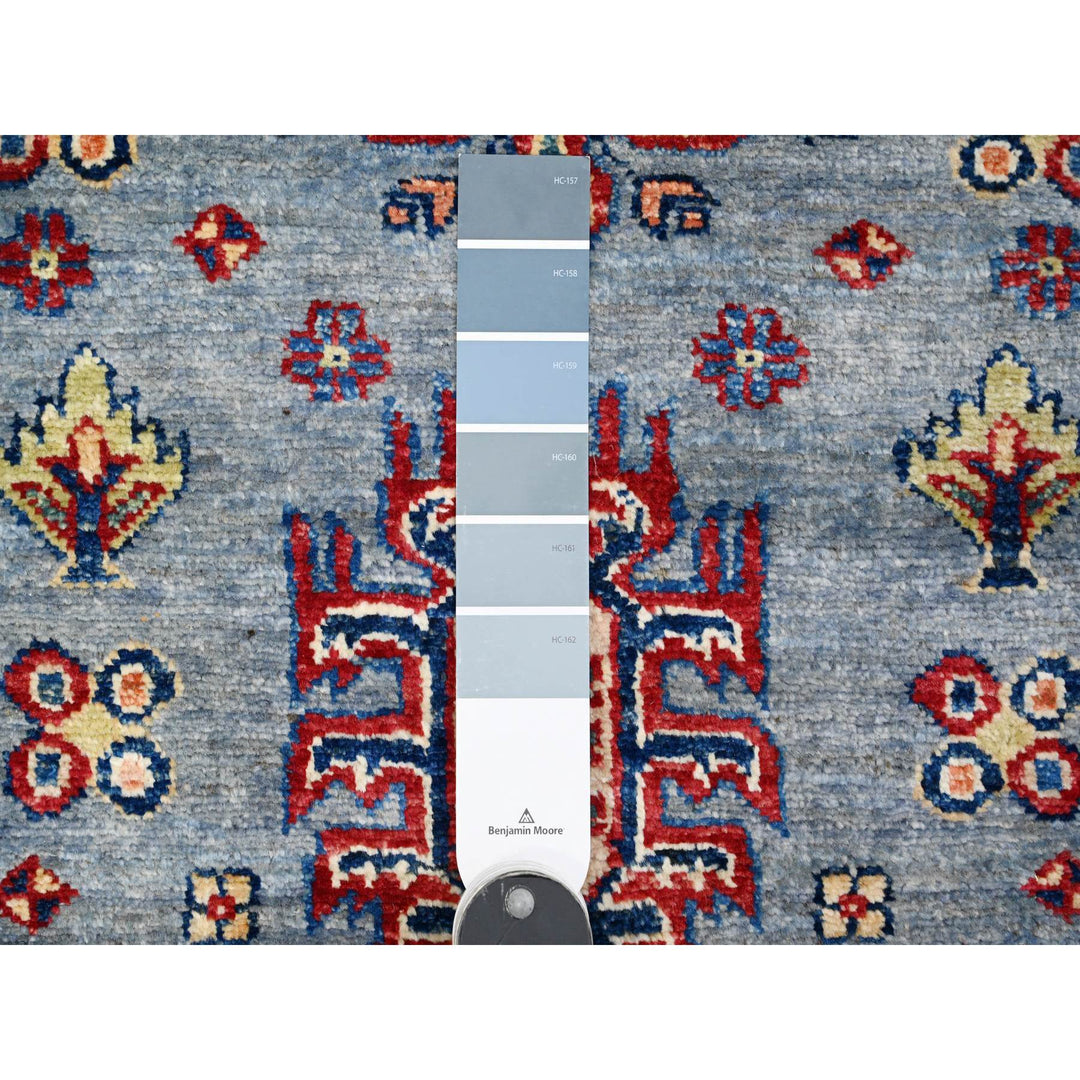 2'8" x 7'9" New Hand Knotted Blue Wool Runner Oriental Rug - MOA10289640