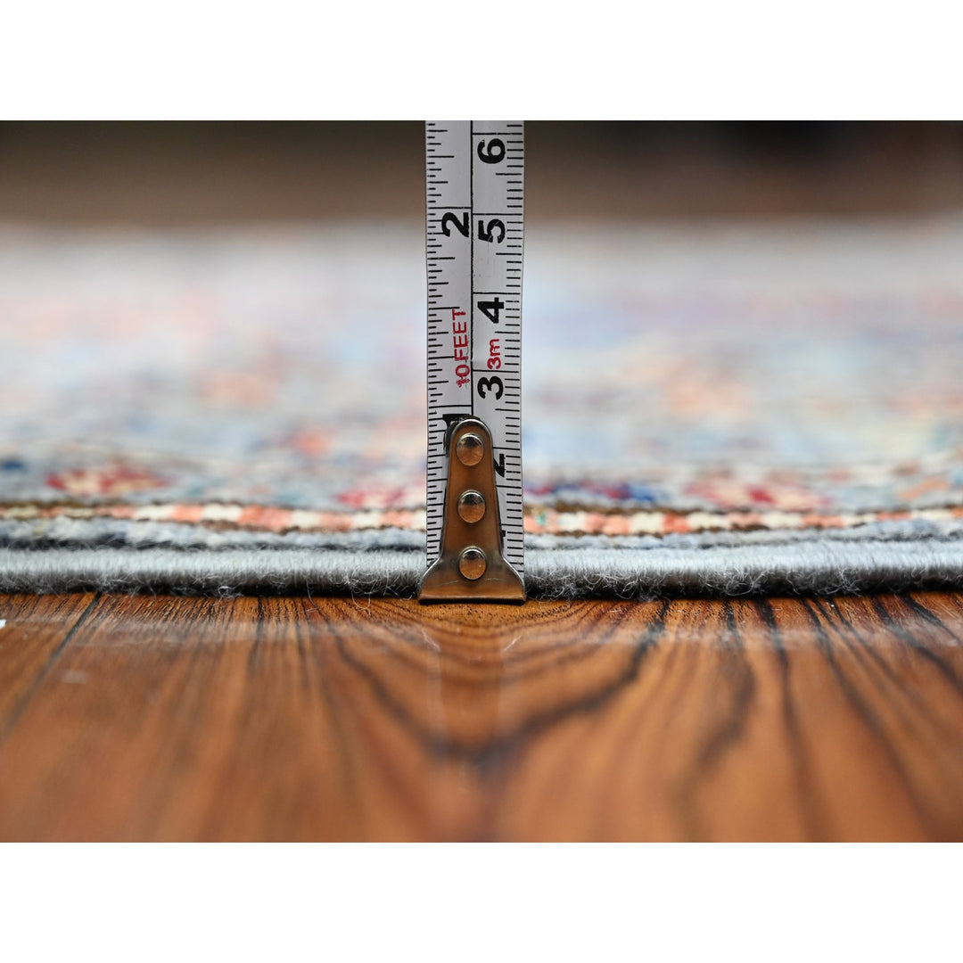 2'8" x 7'9" New Hand Knotted Blue Wool Runner Oriental Rug - MOA10289640