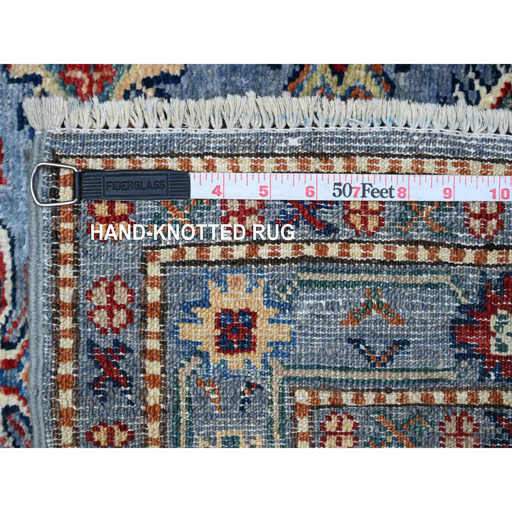 2'8" x 7'9" New Hand Knotted Blue Wool Runner Oriental Rug - MOA10289640