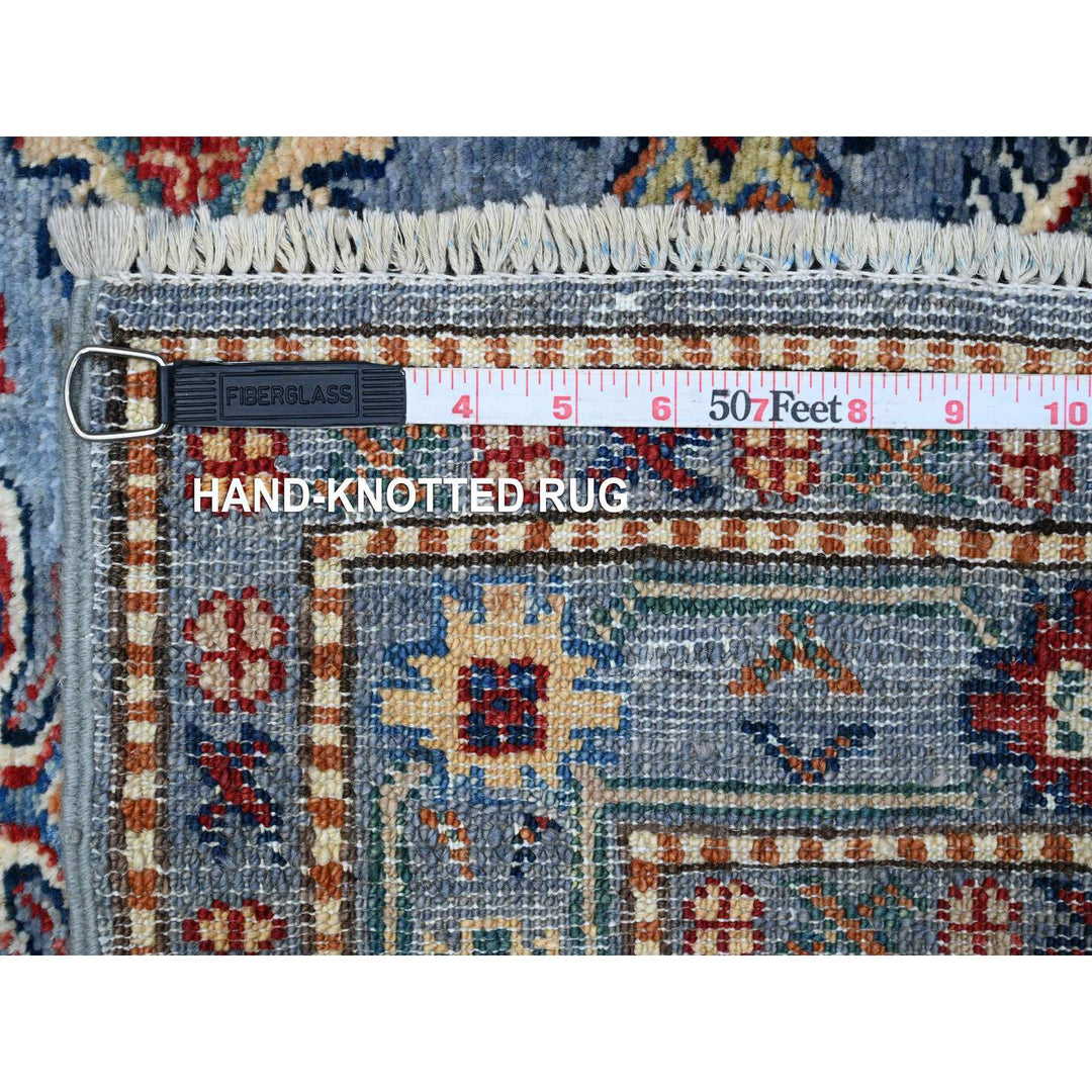 2'8" x 7'9" New Hand Knotted Blue Wool Runner Oriental Rug - MOA10289640