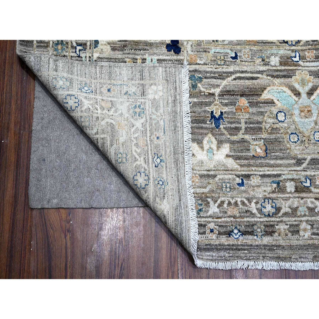 11'11" x 17'11" New Hand Knotted Grey Wool Rectangle Oriental Rug - MOA10289723
