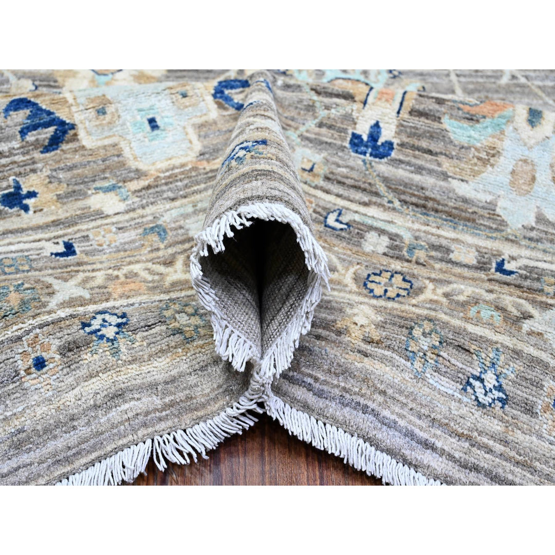 11'11" x 17'11" New Hand Knotted Grey Wool Rectangle Oriental Rug - MOA10289723