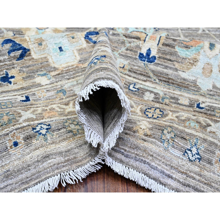 11'11" x 17'11" New Hand Knotted Grey Wool Rectangle Oriental Rug - MOA10289723