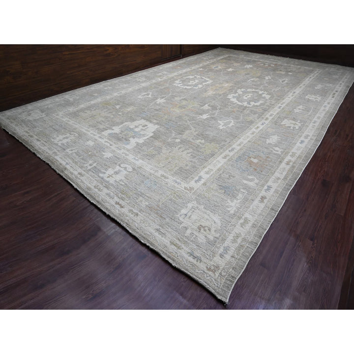 13'11" x 23'3" New Hand Knotted Brown Wool Rectangle Oriental Rug - MOA10289740