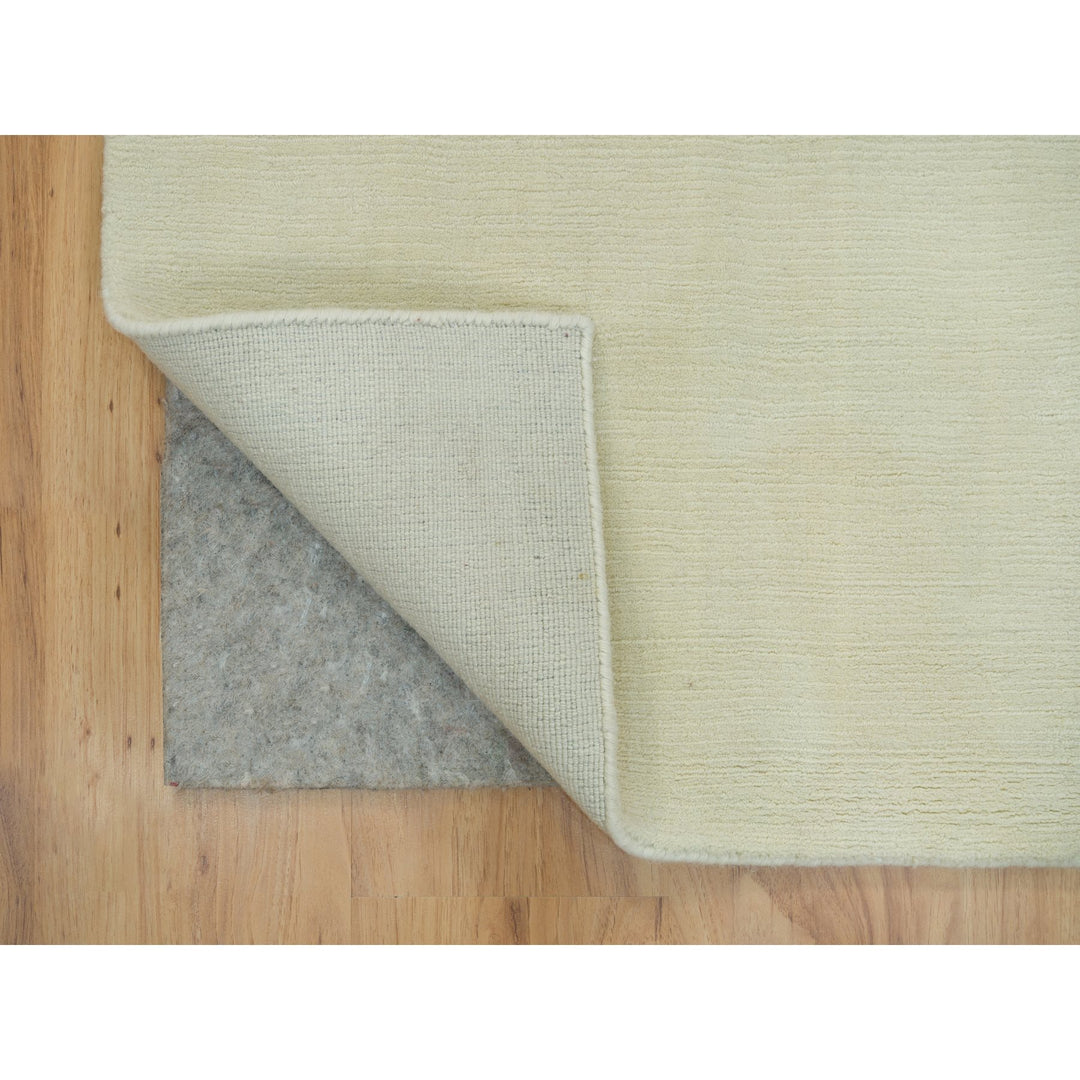 2'0" x 3'0" New Hand Loomed Ivory Wool and Plant based Silk Rectangle Oriental Rug - MOA10290174