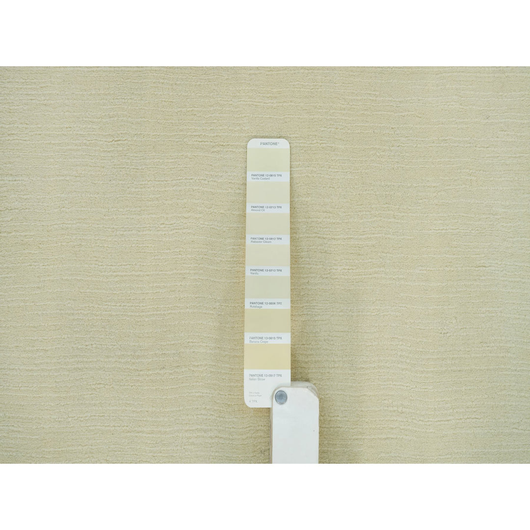 2'0" x 3'0" New Hand Loomed Ivory Wool and Plant based Silk Rectangle Oriental Rug - MOA10290174