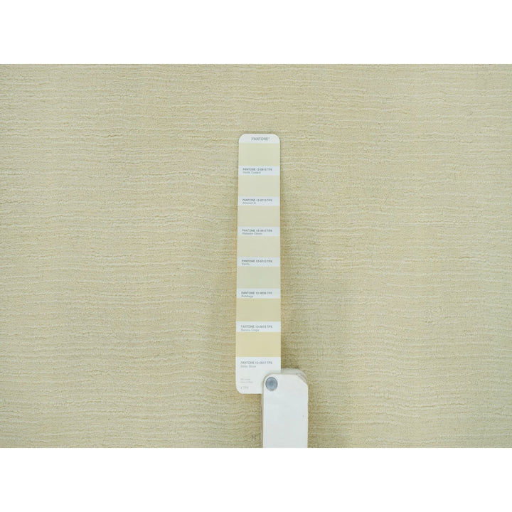 2'0" x 3'0" New Hand Loomed Ivory Wool and Plant based Silk Rectangle Oriental Rug - MOA10290174