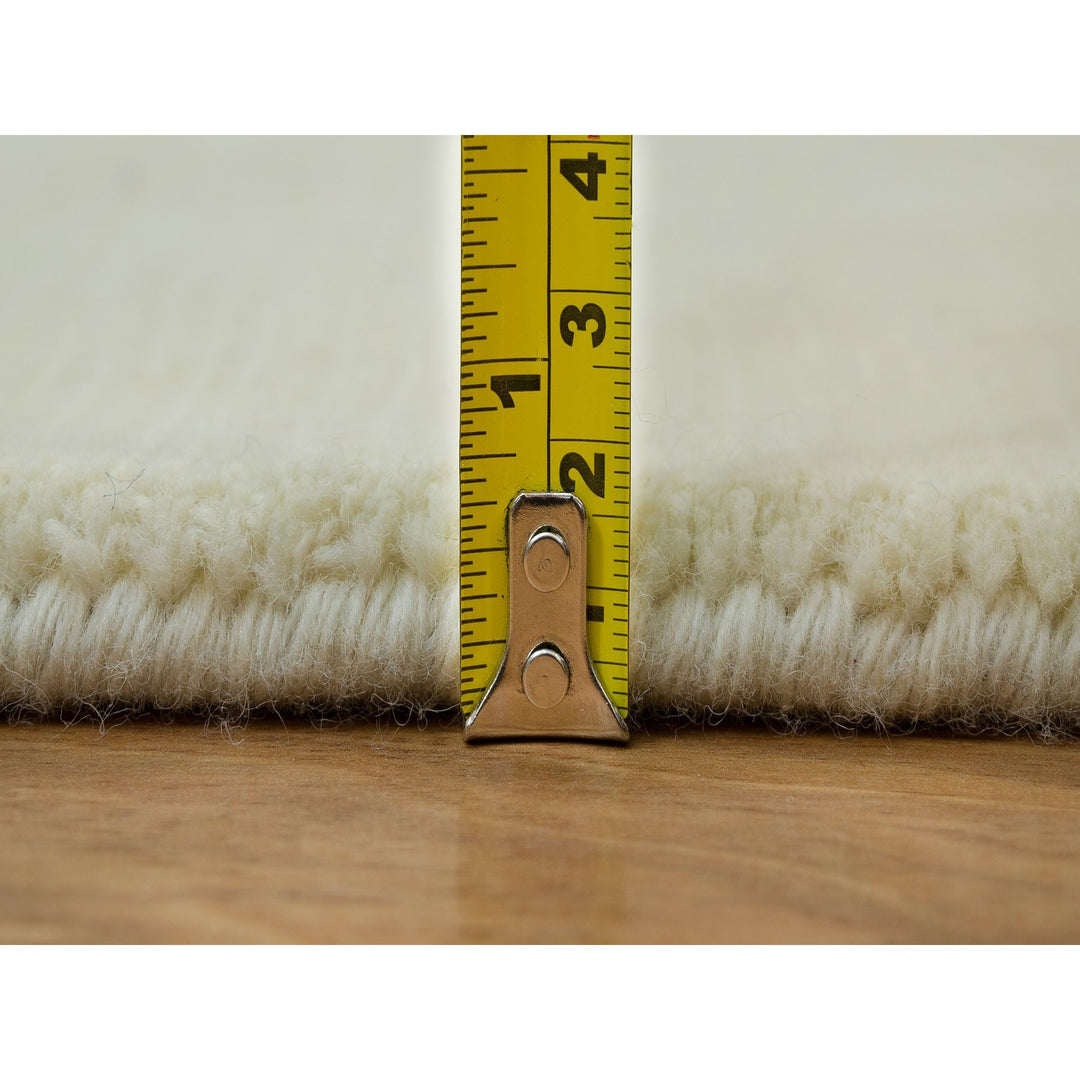 2'0" x 3'0" New Hand Loomed Ivory Wool and Plant based Silk Rectangle Oriental Rug - MOA10290174