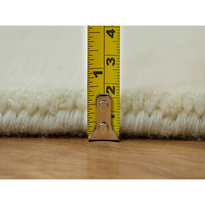 2'0" x 3'0" New Hand Loomed Ivory Wool and Plant based Silk Rectangle Oriental Rug - MOA10290174