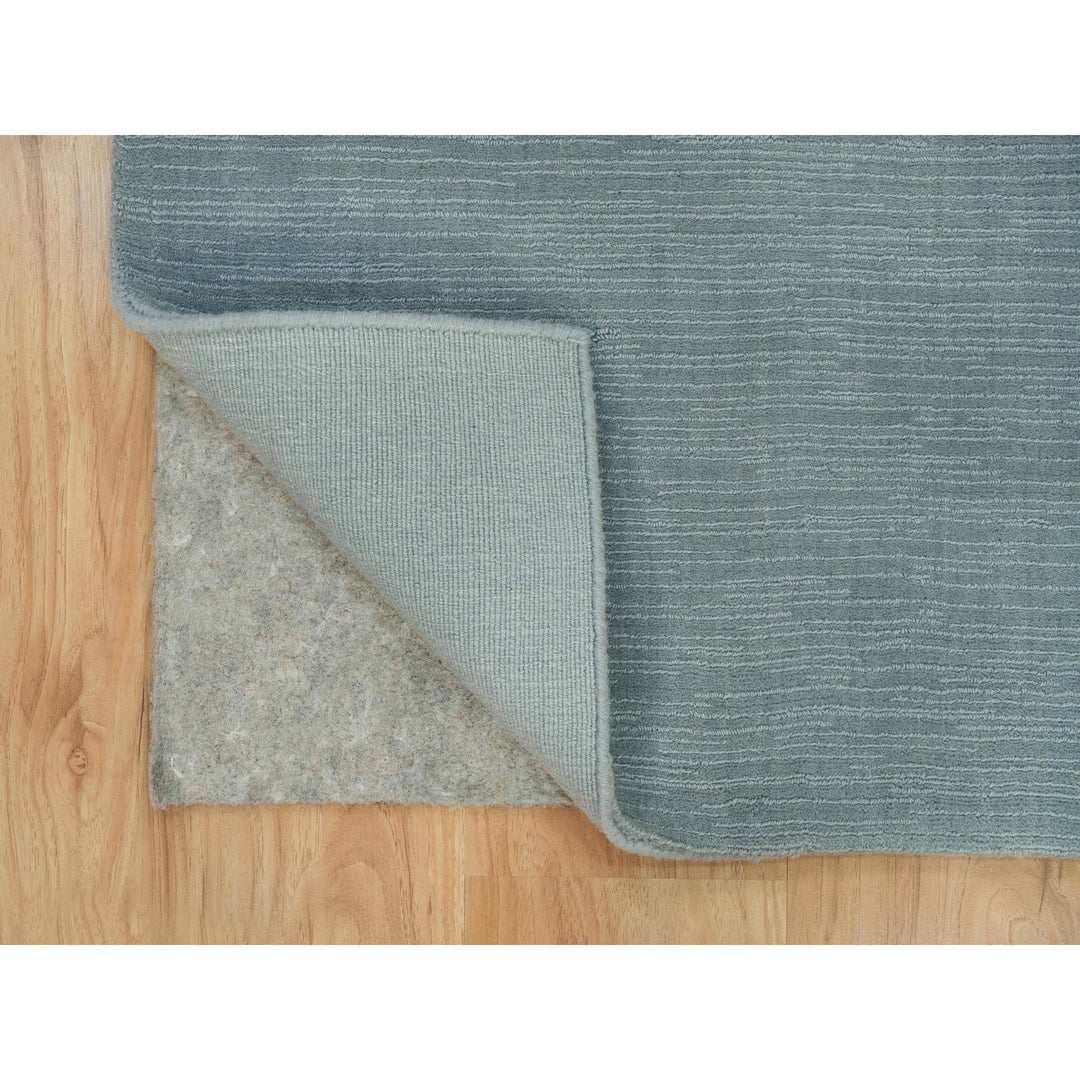 2'0" x 3'1" New Hand Loomed Grey Wool and Plant based Silk Rectangle Oriental Rug - MOA10290175